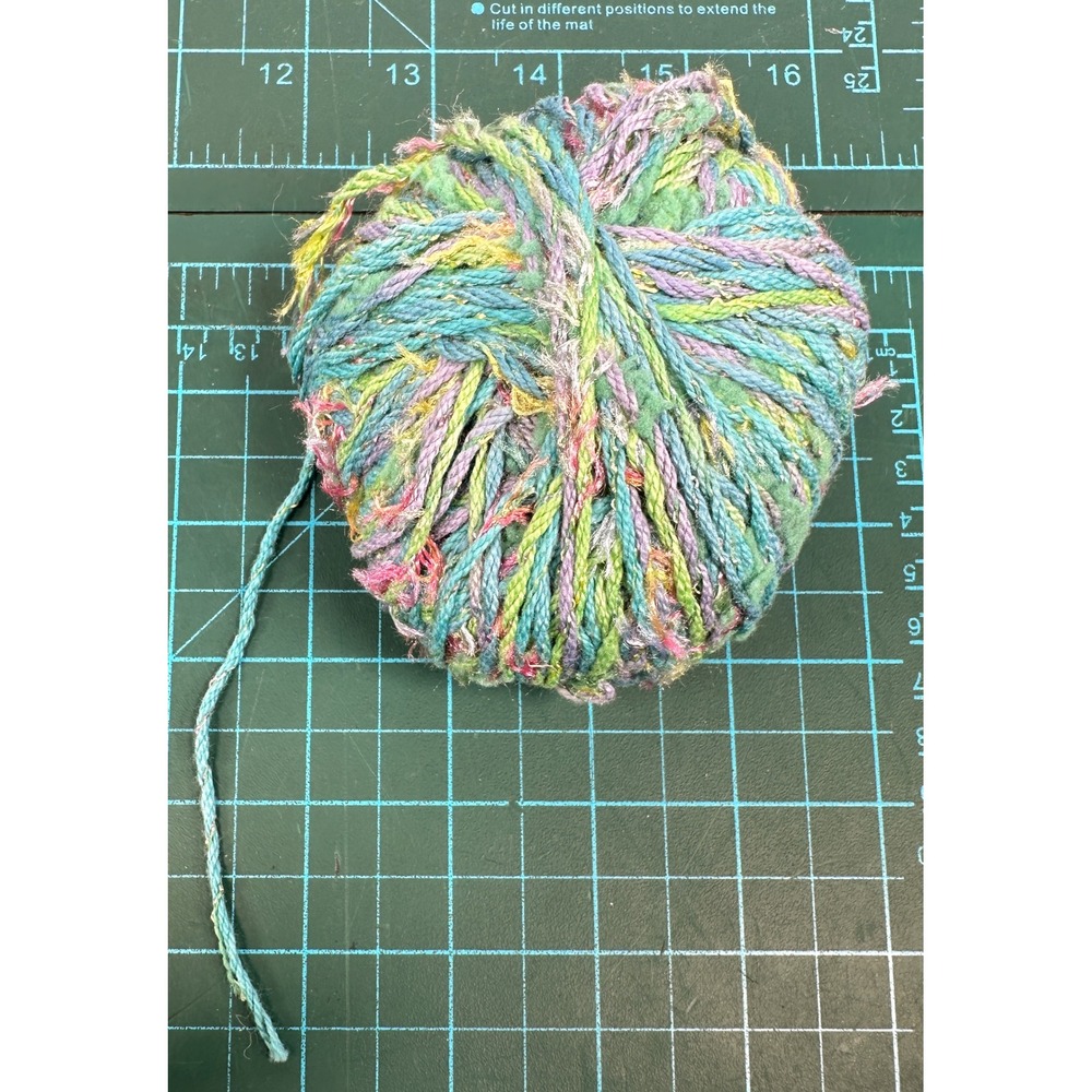 Variegated Textured Yarn Pastel Green Blue Pink Purple Blend Craft Destash 48g